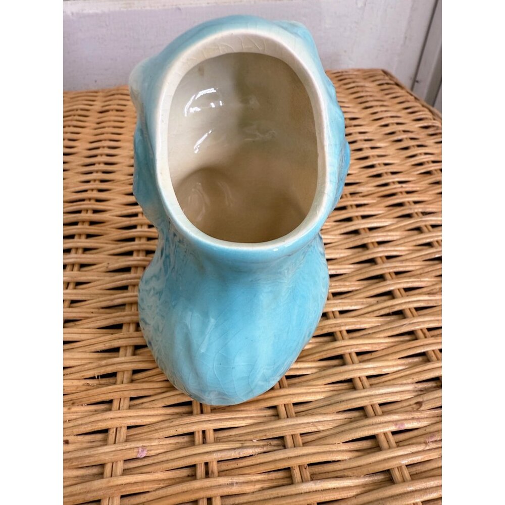 Vintage 50's Blue Ceramic Cat Kitten Planter Pot Vase Kitsch Retro - Picture 4 of 11